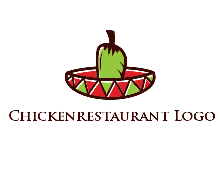 Mexican hat with green chili pepper
