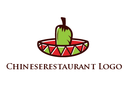 Mexican hat with green chili pepper