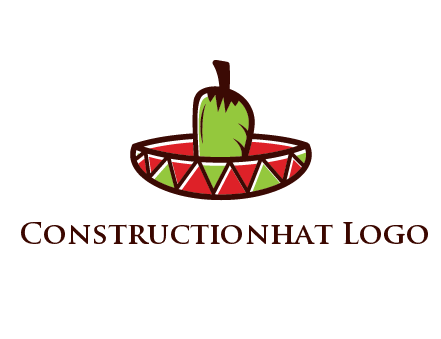 Mexican hat with green chili pepper