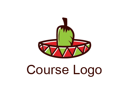 Mexican hat with green chili pepper