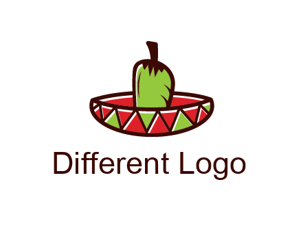 Mexican hat with green chili pepper