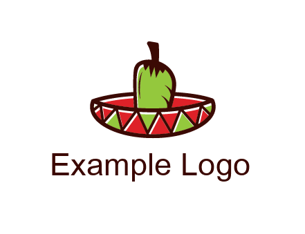 Mexican hat with green chili pepper