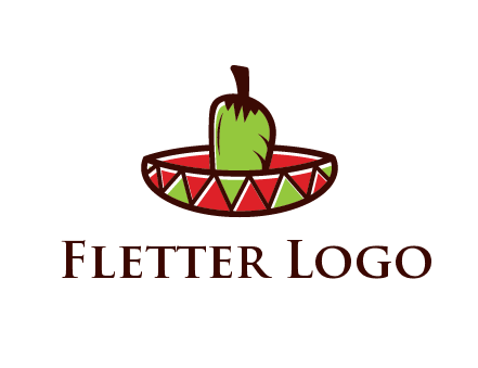 Mexican hat with green chili pepper