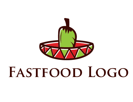 Mexican hat with green chili pepper