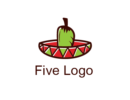 Mexican hat with green chili pepper