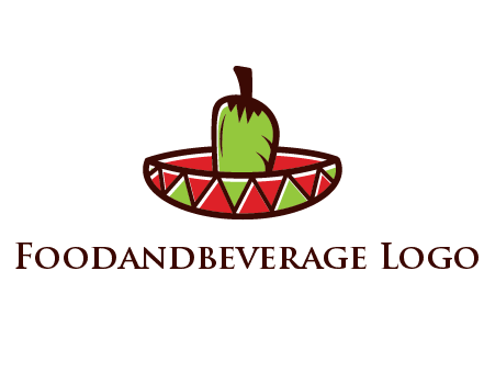 Mexican hat with green chili pepper