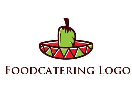 Mexican hat with green chili pepper