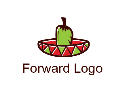 Mexican hat with green chili pepper