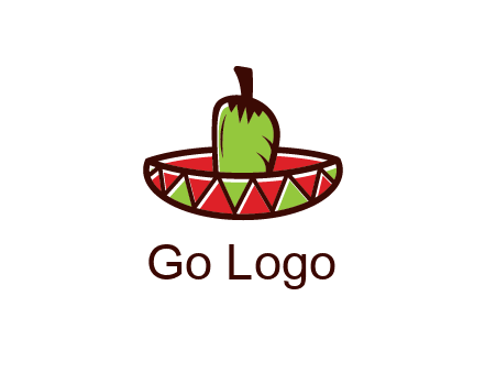 Mexican hat with green chili pepper