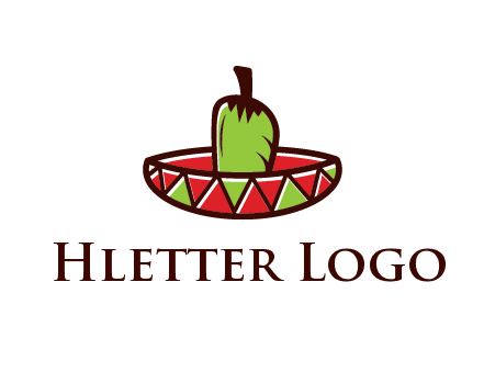 Mexican hat with green chili pepper