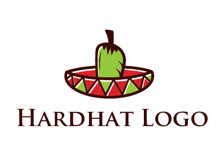 Mexican hat with green chili pepper