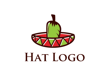 Mexican hat with green chili pepper