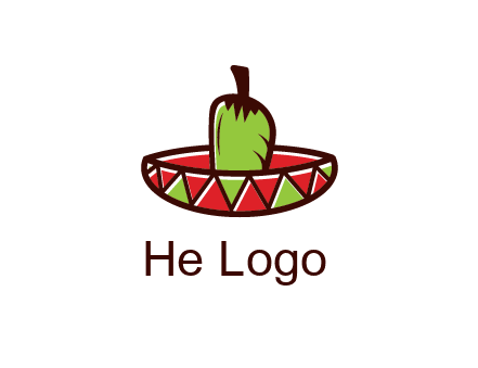 Mexican hat with green chili pepper