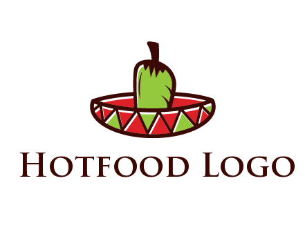 Mexican hat with green chili pepper