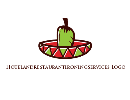 Mexican hat with green chili pepper