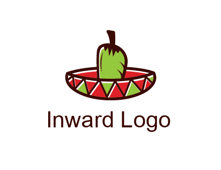 Mexican hat with green chili pepper
