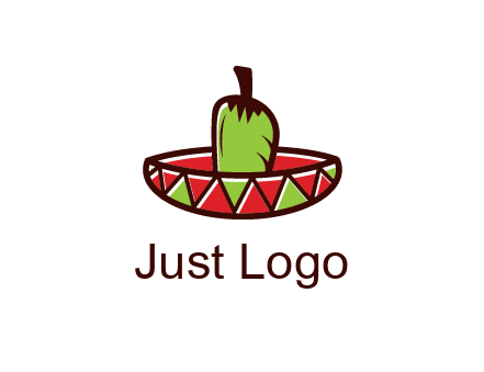 Mexican hat with green chili pepper