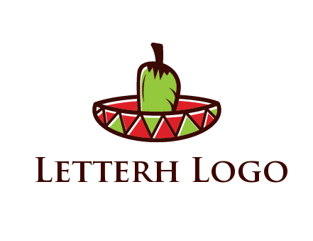 Mexican hat with green chili pepper