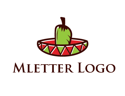 Mexican hat with green chili pepper