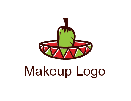 Mexican hat with green chili pepper