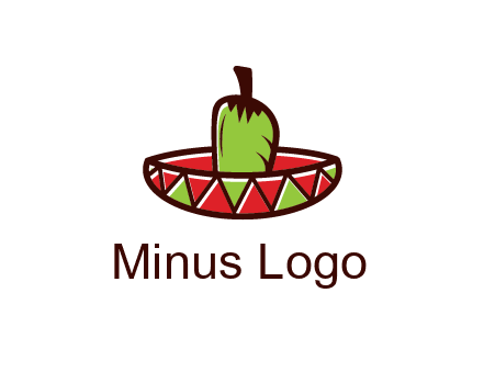 Mexican hat with green chili pepper