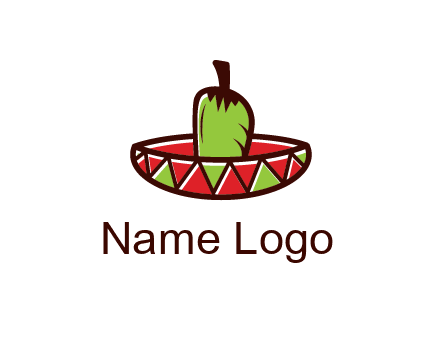 Mexican hat with green chili pepper