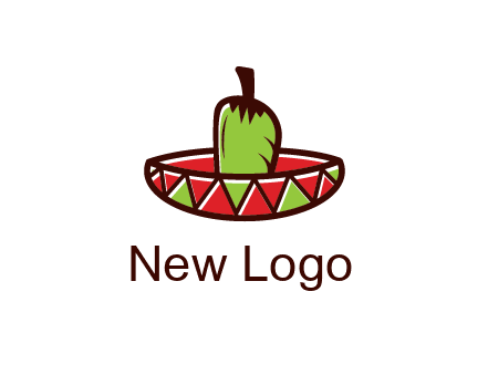 Mexican hat with green chili pepper