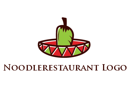 Mexican hat with green chili pepper