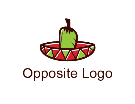 Mexican hat with green chili pepper