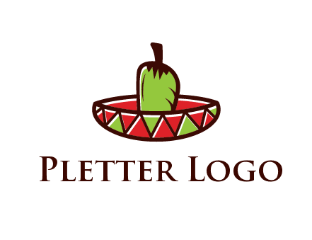 Mexican hat with green chili pepper