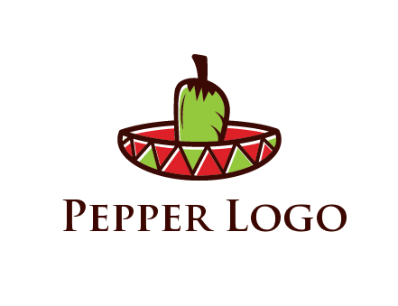 Mexican hat with green chili pepper