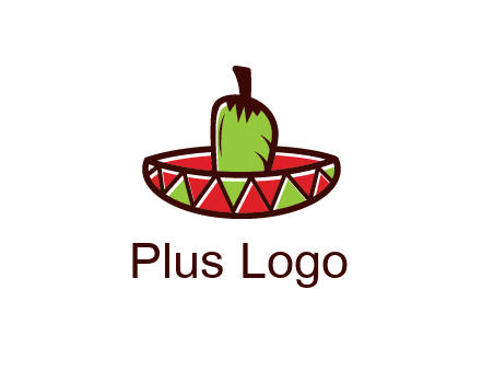 Mexican hat with green chili pepper