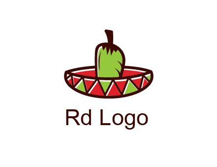 Mexican hat with green chili pepper