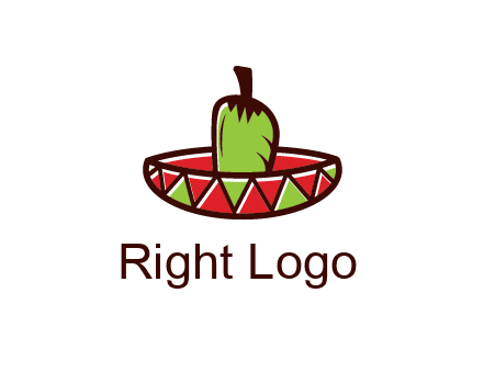 Mexican hat with green chili pepper