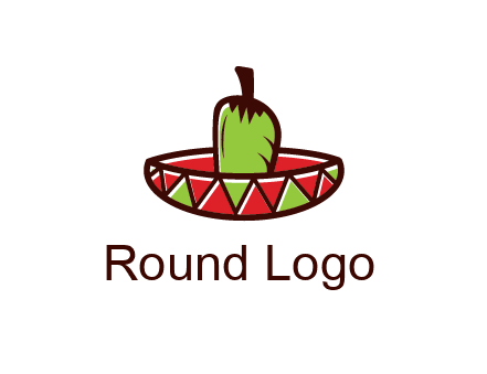 Mexican hat with green chili pepper