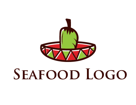 Mexican hat with green chili pepper