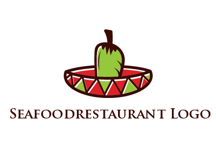 Mexican hat with green chili pepper