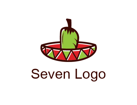 Mexican hat with green chili pepper