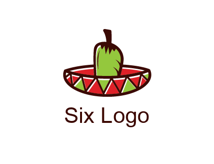 Mexican hat with green chili pepper