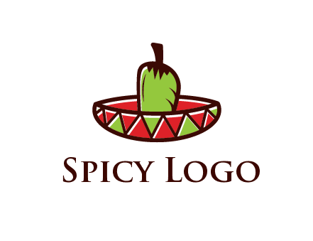Mexican hat with green chili pepper