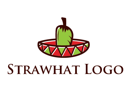 Mexican hat with green chili pepper