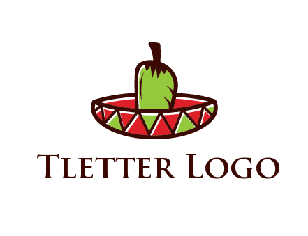 Mexican hat with green chili pepper