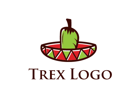 Mexican hat with green chili pepper
