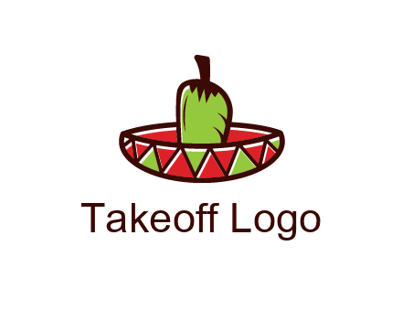 Mexican hat with green chili pepper