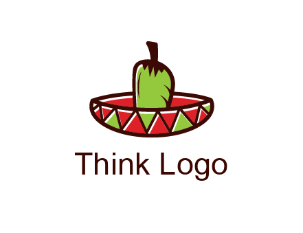Mexican hat with green chili pepper