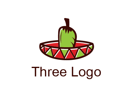 Mexican hat with green chili pepper