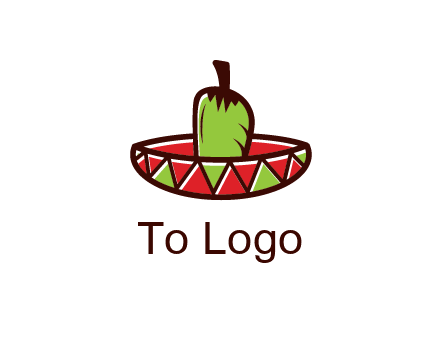 Mexican hat with green chili pepper