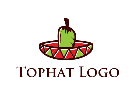 Mexican hat with green chili pepper