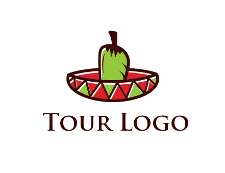 Mexican hat with green chili pepper