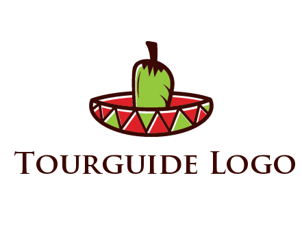 Mexican hat with green chili pepper